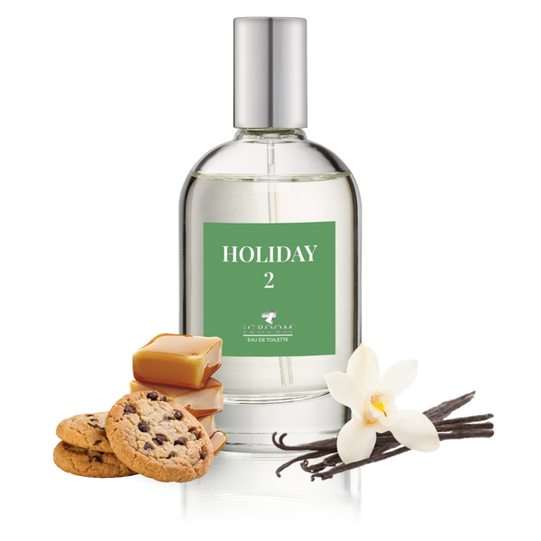 iGroom Holiday 2 perfume bottle with caramels, cookies and a vanilla flower