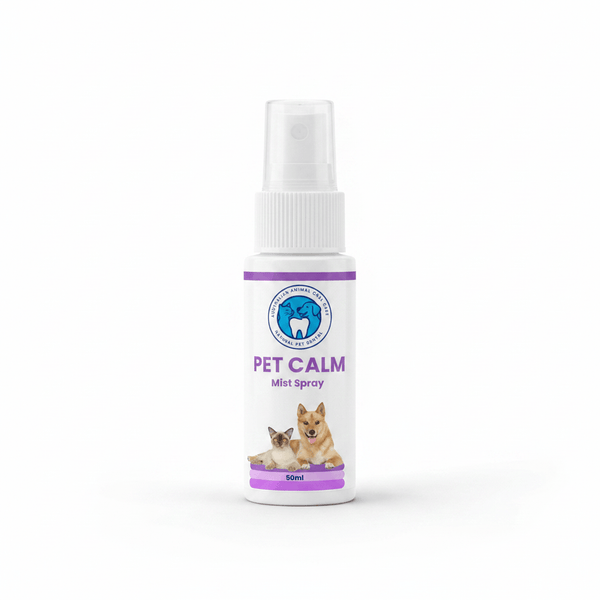 Australian Animal Oral Care Pet Calm Mist spray bottle with cat and dog photo, 50ml