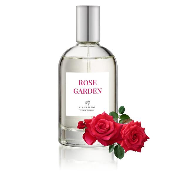 iGroom Rose Garden perfume bottle with red roses