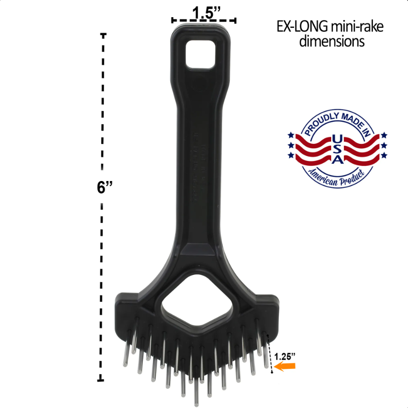 Untangler Extra Long Tooth Mini Rake with Double Row Rotating Teeth ...
