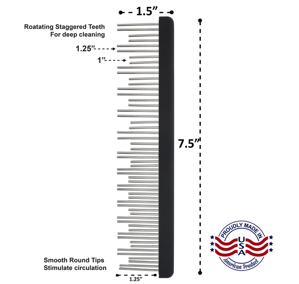 Untangler Professional Groomer Shedding Comb with Extra Long Rotating Teeth