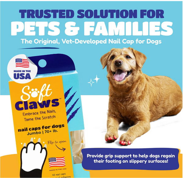Soft Claws -  Nail Caps for Dogs - 40 Count Pack (XX-Large) Various Colours